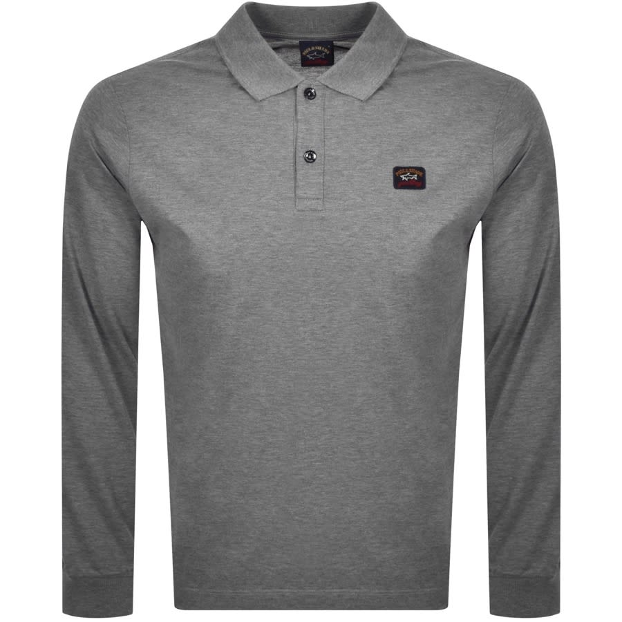 Alternative Image for ProductPaul And Shark Long Sleeved Polo T Shirt Grey1